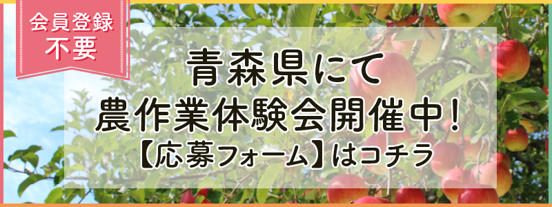 会員登録不要 青森県にて農作業体験会開催中！【応募フォーム】はコチラ