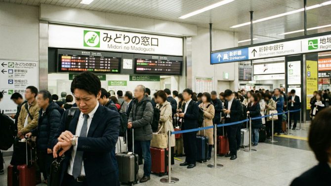 「【帰省ラッシュ対策】みどりの窓口も人気お土産も大行列…😱 その「並び」、誰かに頼んでスマートに帰省しませんか？🚄✨」のサムネイル