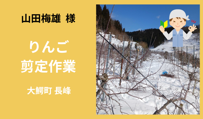 「「 山田梅雄さん」大鰐町 りんご剪定作業  4月お仕事カレンダー」のサムネイル