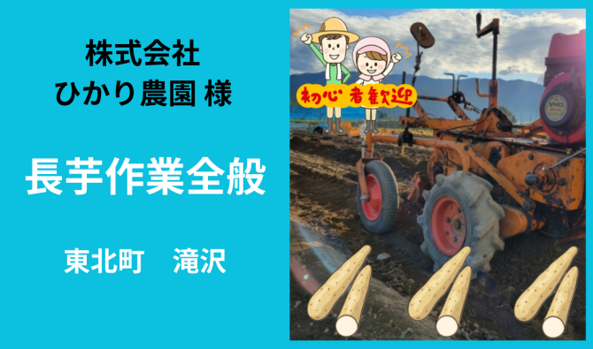 「「 株式会社ひかり農園さん」 東北町 長芋作業全般  4月お仕事カレンダー」のサムネイル