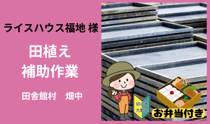 「「ライスハウス福地さん」田舎館村 田植え補助作業【女性】  6月お仕事カレンダー」のサムネイル